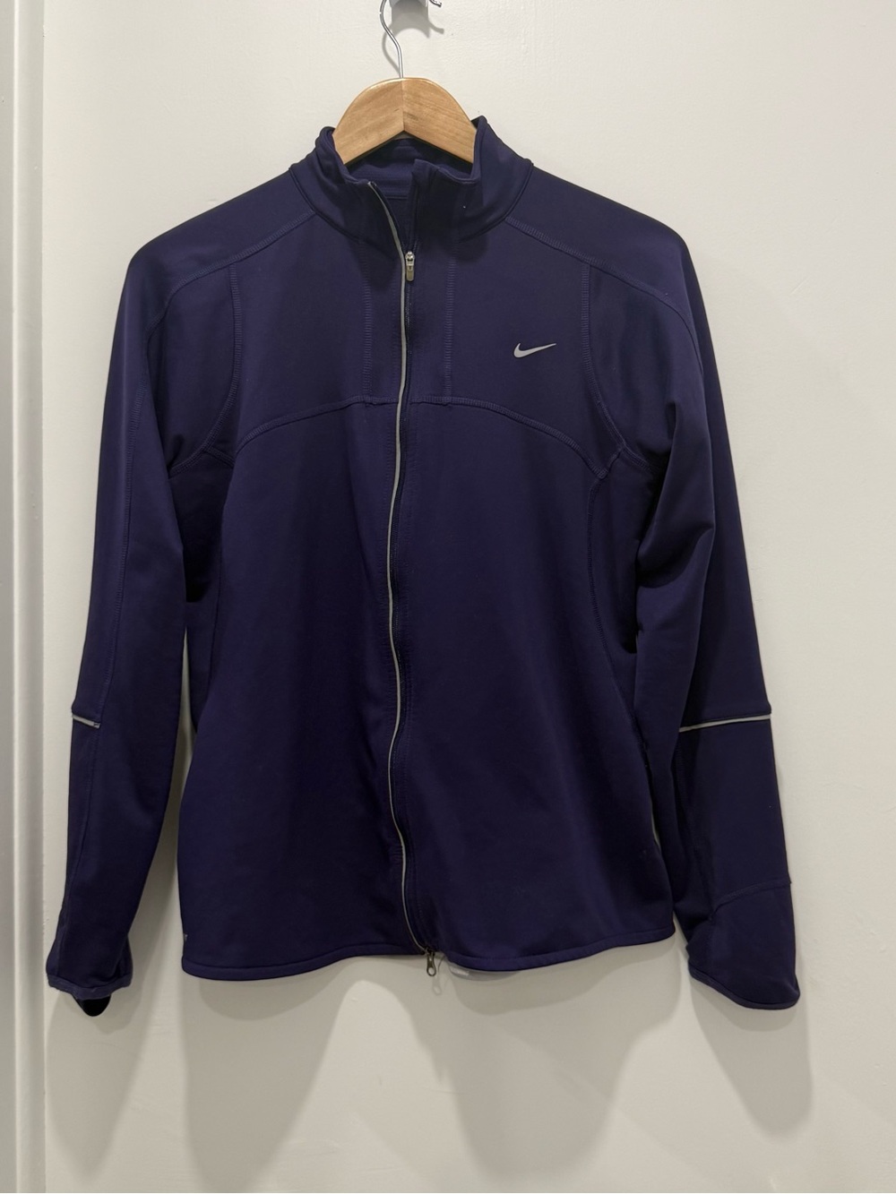 Nike Dri-FIT Women’s Medium Purple Full Zip Running Jacket Reflective